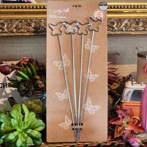 Butterfly BBQ Skewer Set - Silver